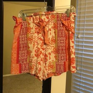 Front Tie Fabric Shorts